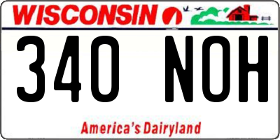 WI license plate 340NOH