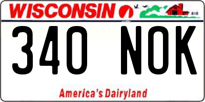 WI license plate 340NOK