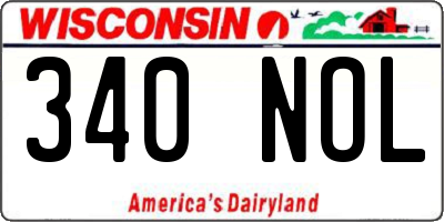 WI license plate 340NOL