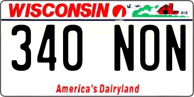 WI license plate 340NON