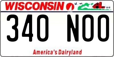 WI license plate 340NOO
