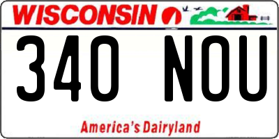 WI license plate 340NOU
