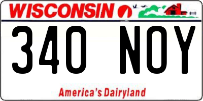 WI license plate 340NOY