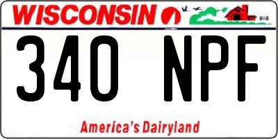 WI license plate 340NPF