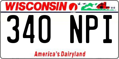 WI license plate 340NPI