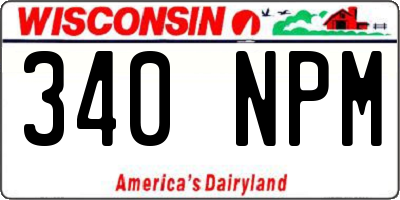 WI license plate 340NPM