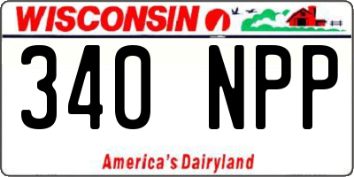 WI license plate 340NPP