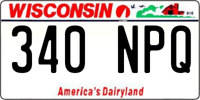 WI license plate 340NPQ