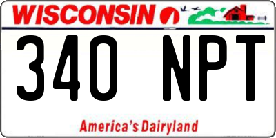 WI license plate 340NPT