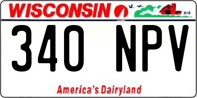 WI license plate 340NPV