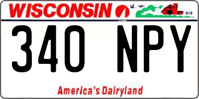 WI license plate 340NPY