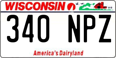 WI license plate 340NPZ