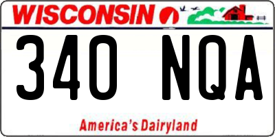 WI license plate 340NQA
