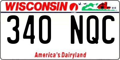 WI license plate 340NQC