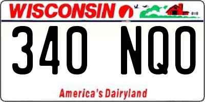 WI license plate 340NQO