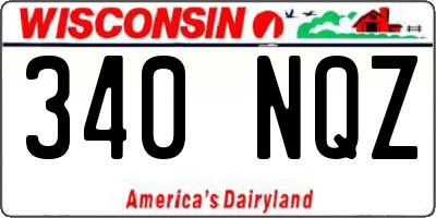 WI license plate 340NQZ