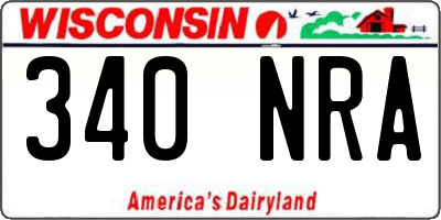 WI license plate 340NRA