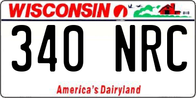 WI license plate 340NRC