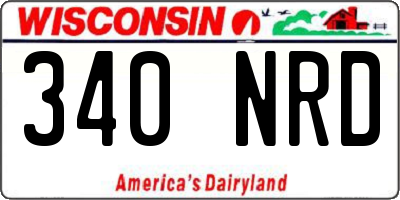 WI license plate 340NRD