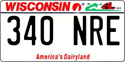 WI license plate 340NRE