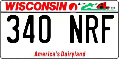 WI license plate 340NRF
