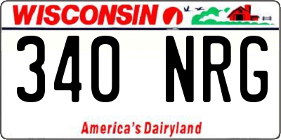 WI license plate 340NRG