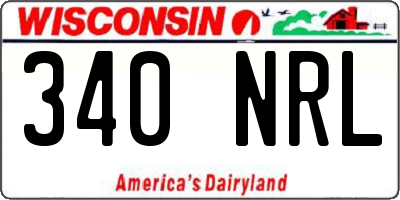 WI license plate 340NRL