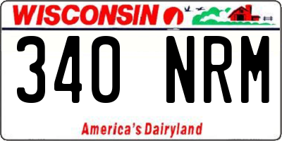 WI license plate 340NRM