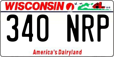 WI license plate 340NRP