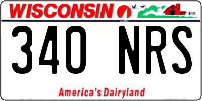 WI license plate 340NRS
