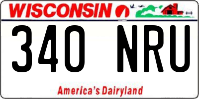 WI license plate 340NRU