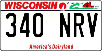 WI license plate 340NRV