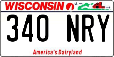 WI license plate 340NRY