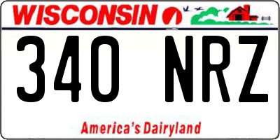 WI license plate 340NRZ