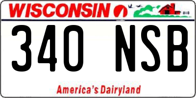 WI license plate 340NSB
