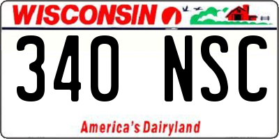 WI license plate 340NSC