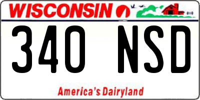 WI license plate 340NSD