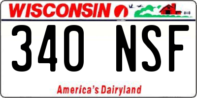 WI license plate 340NSF