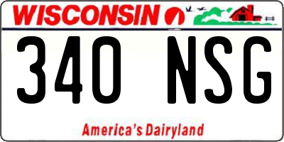 WI license plate 340NSG