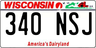 WI license plate 340NSJ