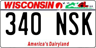 WI license plate 340NSK