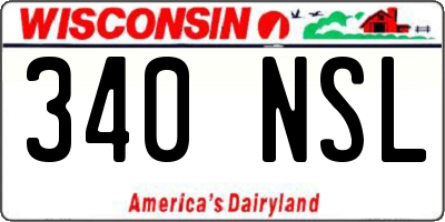 WI license plate 340NSL