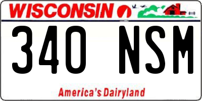 WI license plate 340NSM