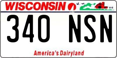 WI license plate 340NSN