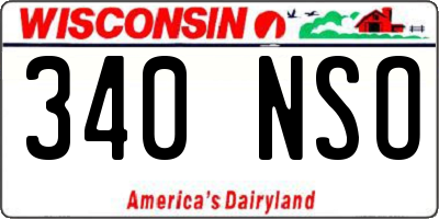 WI license plate 340NSO