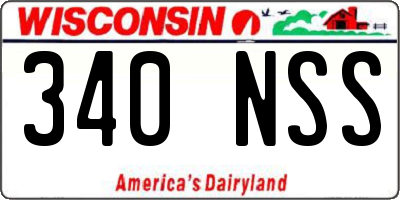 WI license plate 340NSS