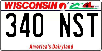 WI license plate 340NST