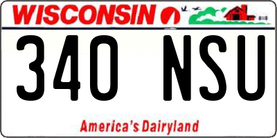 WI license plate 340NSU