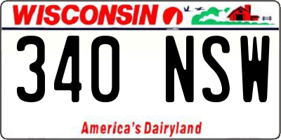 WI license plate 340NSW