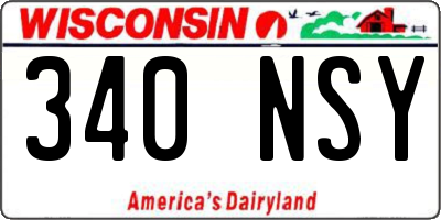 WI license plate 340NSY